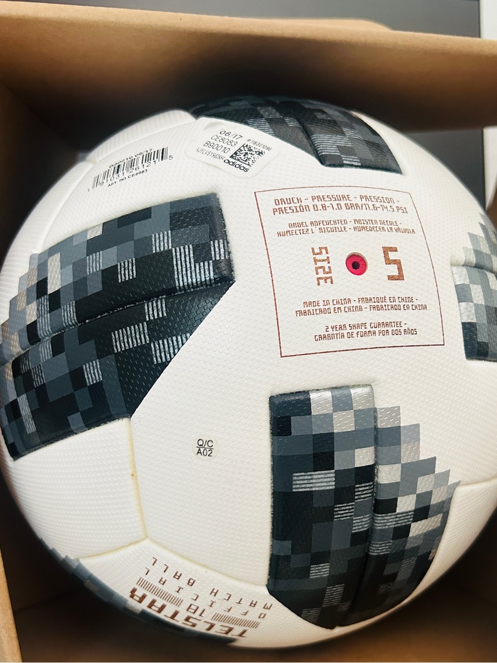 adidas Telstar 18 Soccer Ball - White & Black with Copper Accents - Picture 3 of 7